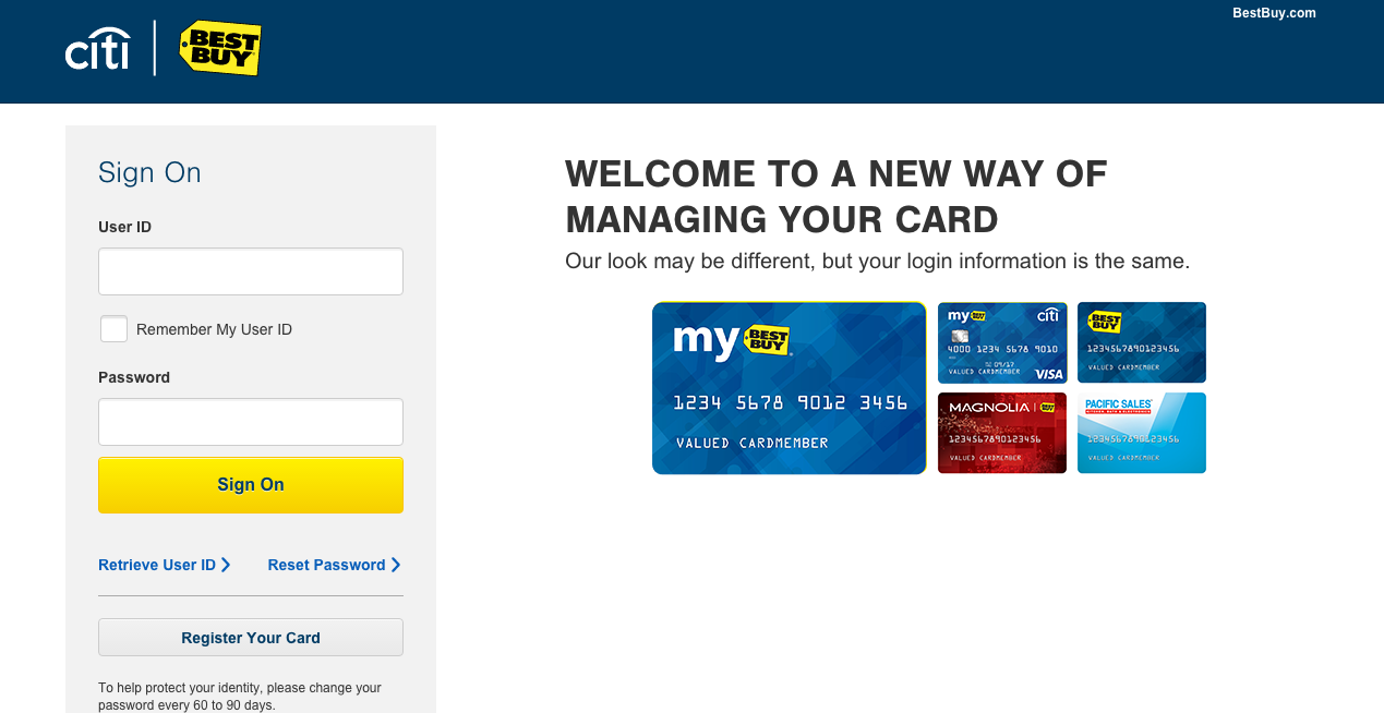 Best Buy Visa Credit Card Login