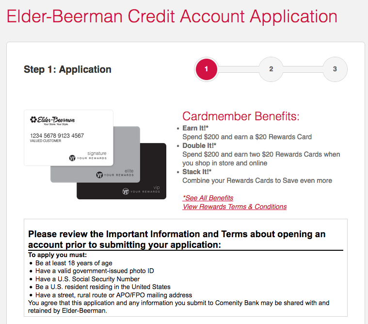 Elderbeerman credit card login