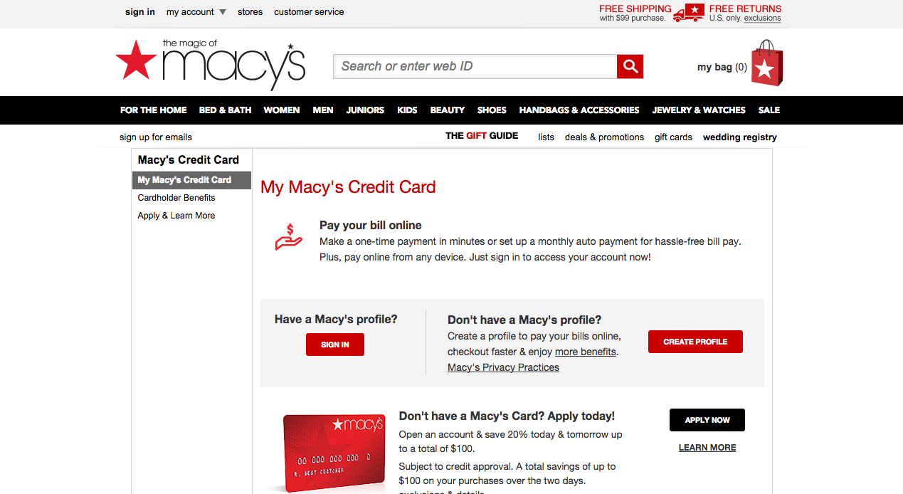 Does Macy's charge a fee for late credit card payments?