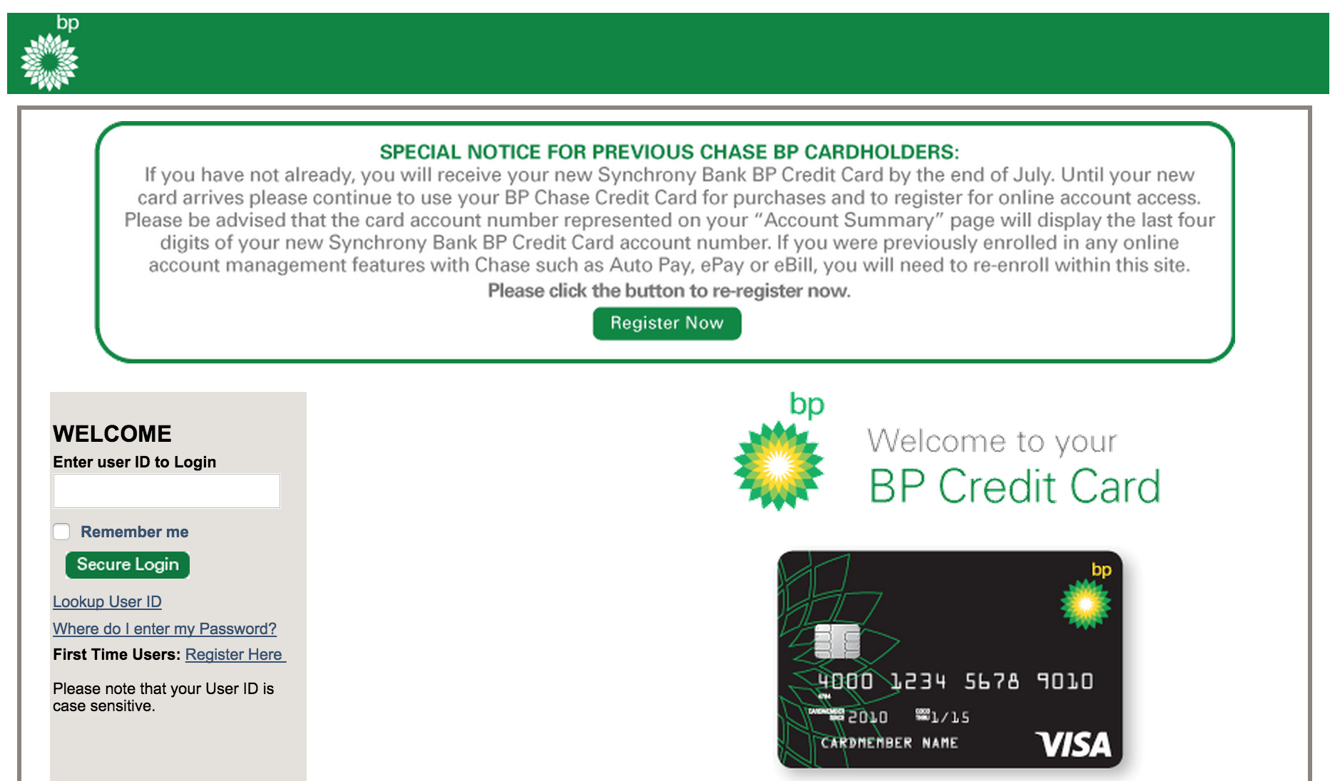 BP Visa Credit Card Login Make A Payment