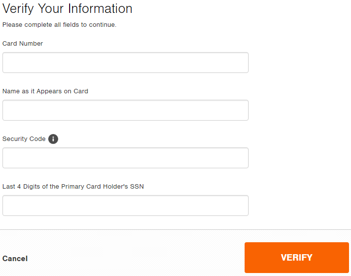 home depot credit card login