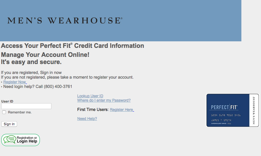 The Men s Wearhouse Perfect Fit Credit Card Login Make A Payment