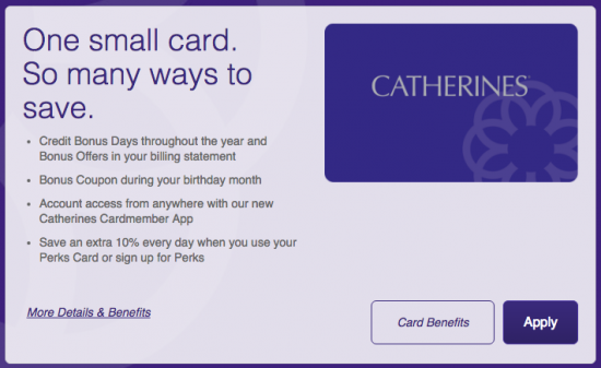 How To Apply For The Catherines Credit Card