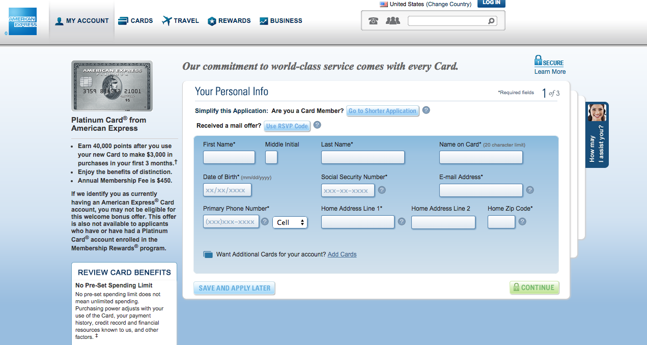 How To Apply For American Express Platinum Credit Card 