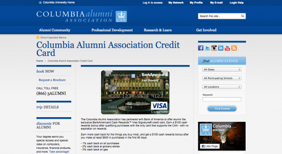 Columbia University Alumni Association Credit Card - Apply 1