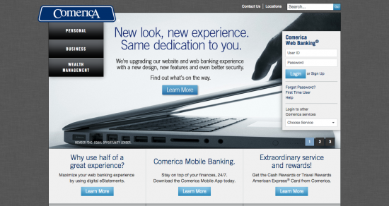 Comerica Credit Card - Login 1