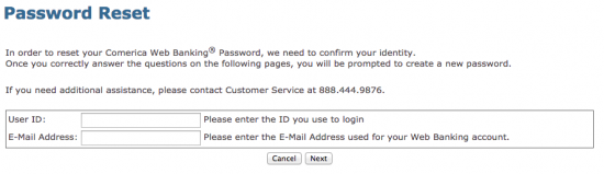 Comerica Credit Card - Login 3