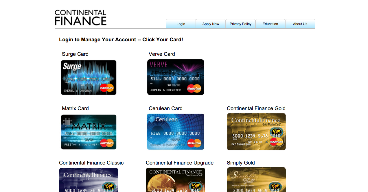 Card application credit status of surge Surge Mastercard