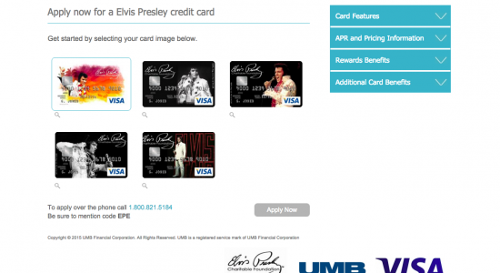 Elvis Presley Credit Card - Apply 1