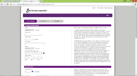 Gordmans Application form