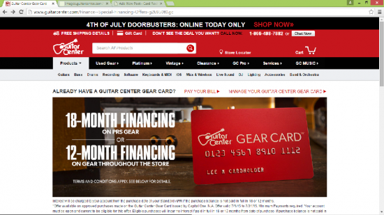 Guitar Center Home Page 1