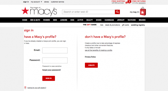 Macy's Credit Card - Login 1