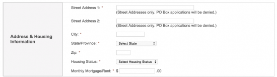 Raymour-and-Flanigan-credit-card-application-address-and-housing-information