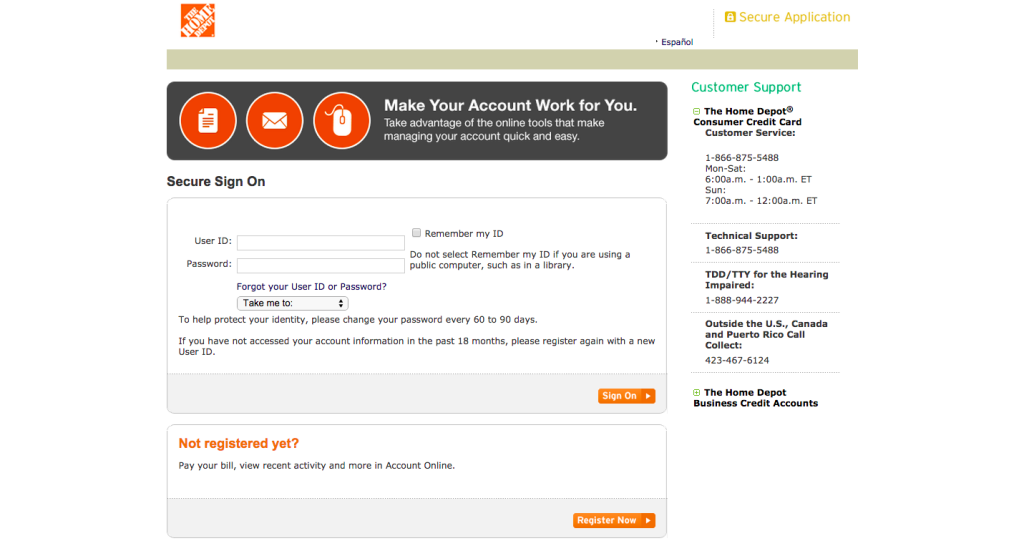 Home Depot Credit Card Login Make a Payment