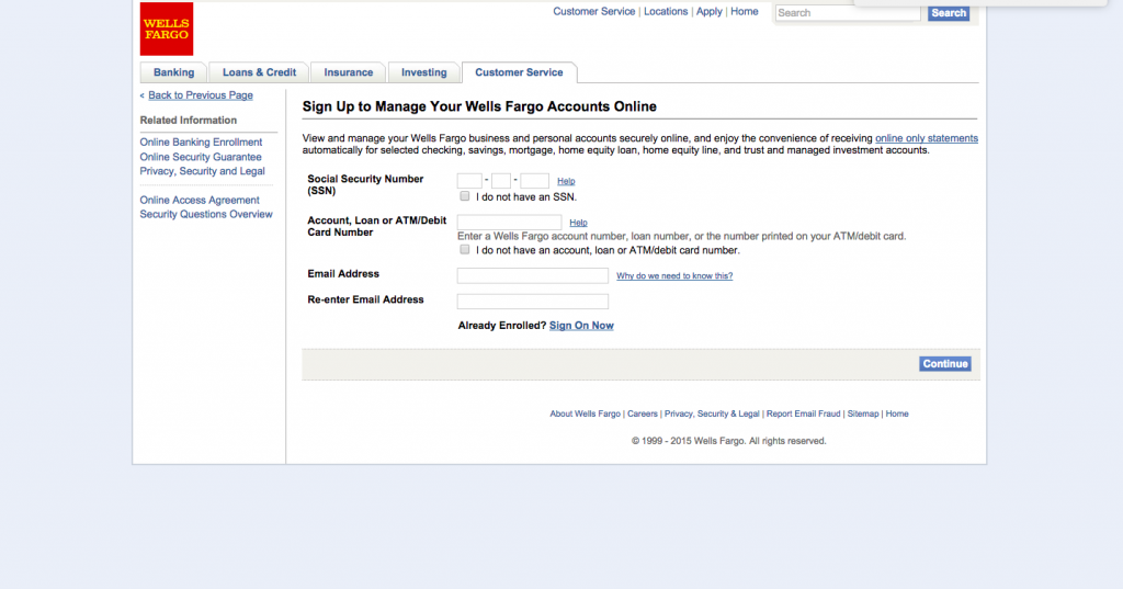 wells fargo login