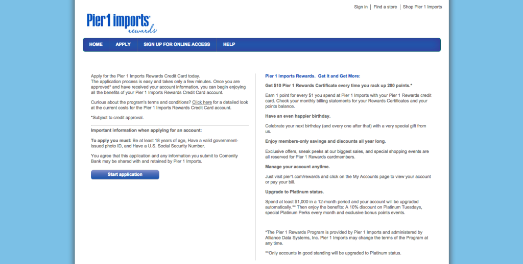 How To Apply For The Pier 1 Rewards Credit Card