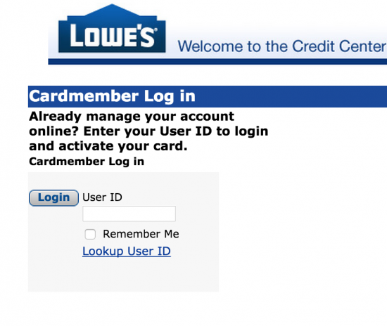 Lowe’s Credit Card Login