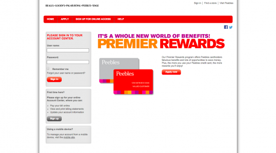 Peebles Credit Card Login Make A Payment