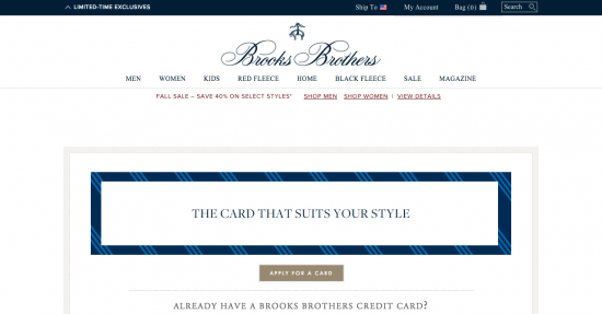 brooks brothers credit card login