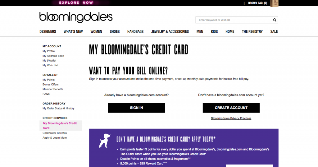 Bloomingdale’s Credit Card Login Make a Payment