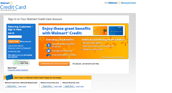 Walmart Credit Card - Login 1