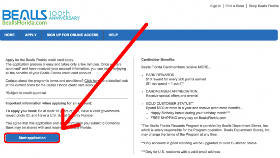 bealls-florida-credit-card-application-page