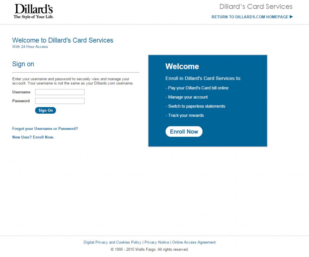 Dillard's Credit Card Login | Make a Payment