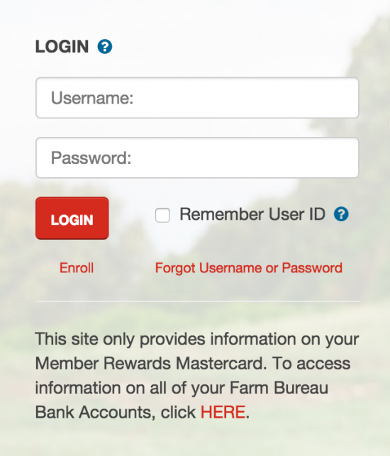 Farm Bureau Members Rewards Mastercard Login | Make a Payment