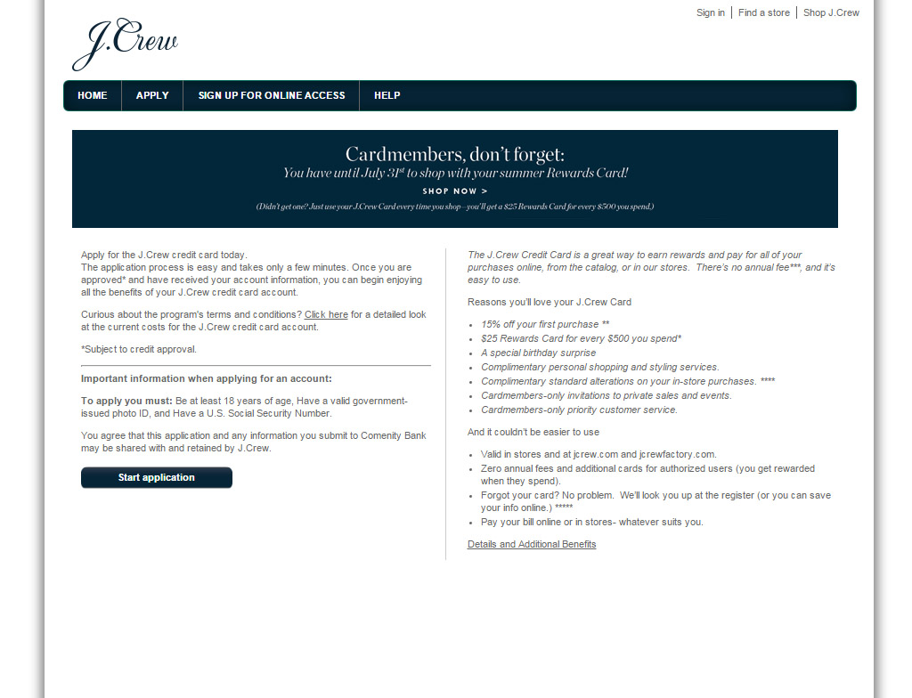 How to Apply for a J.Crew Credit Card