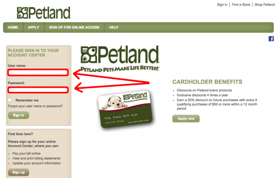 petland-credit-card-login-page