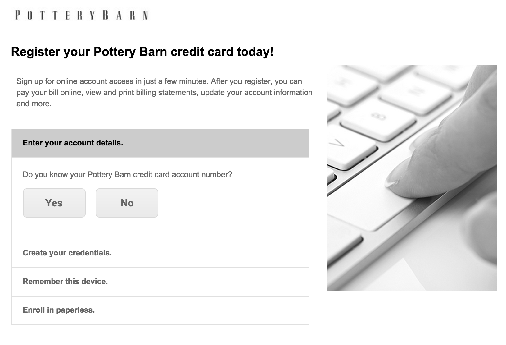 Pottery Barn Credit Card Login Make A Payment