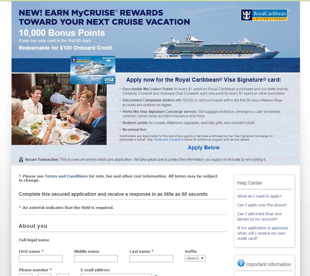 How to Apply for a Royal Caribbean Visa Credit Card
