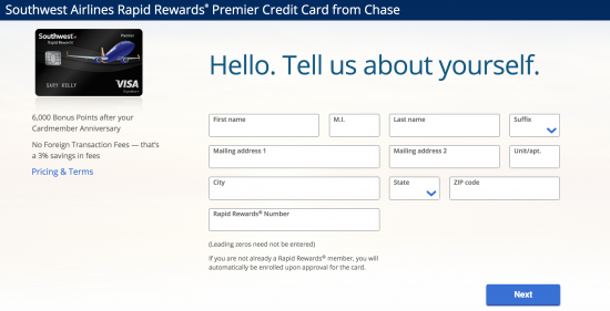 southwest-credit-apply-personal-information