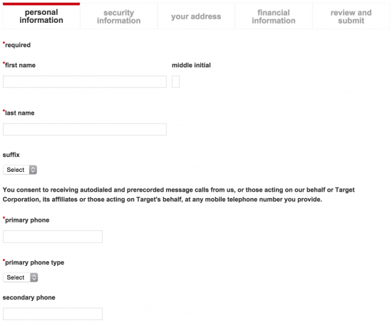 target-redcard-apply-personal-info
